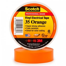 cinta electrica 3m 80610834022 scotch 35 de pvcpolivinilo cadhesivo de caucho naranja 34 in x 66 ft