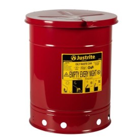 bote justrite de acero rojo tapa manual 10 gal presiduos aceitosos