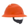 casco msa vgard c1 de polietileno de alta densidad naranja de ala completa no ventilado suspension de 4 puntos cajuste fastrac 